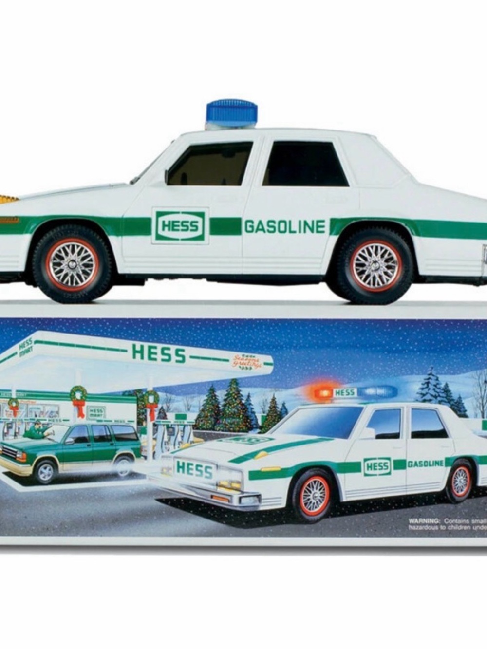 Hess White & Green Gasoline Toy Car - Kids Vehicle
